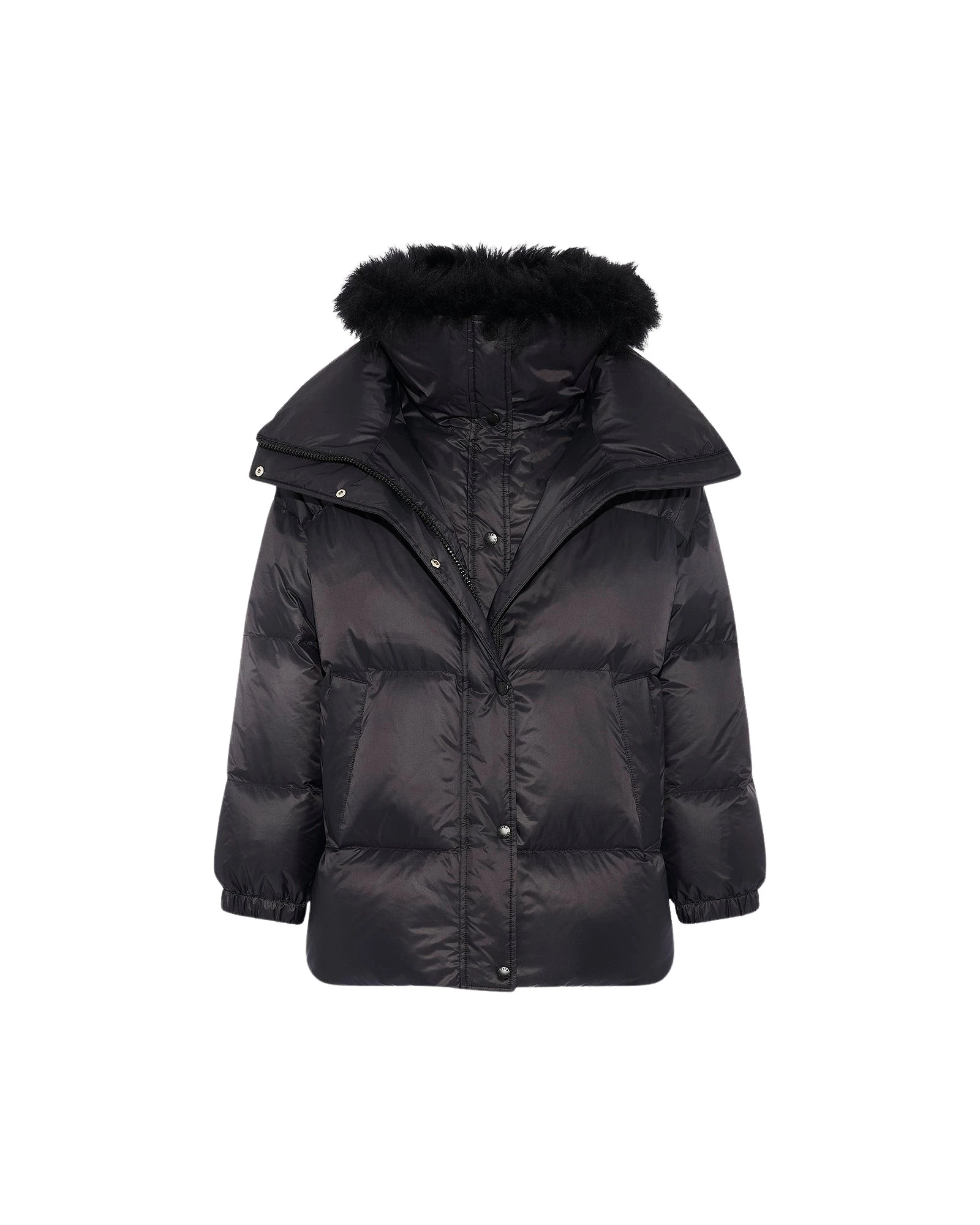 Yves-Salomon-Mid-length-down-jacket-with-fluffy-lambswool-trim-616272_nobg Woman wearing Yves Salomon shearling fur coat – luxury outerwear at Luxury Shoes