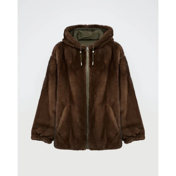 Woman wearing Yves Salomon shearling fur coat – luxury outerwear at Luxury Shoes 
