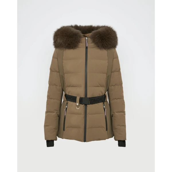 Woman wearing Yves Salomon shearling fur coat – luxury outerwear at Luxury Shoes 