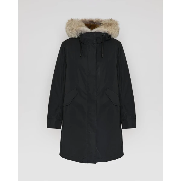 Woman wearing Yves Salomon shearling fur coat – luxury outerwear at Luxury Shoes 
