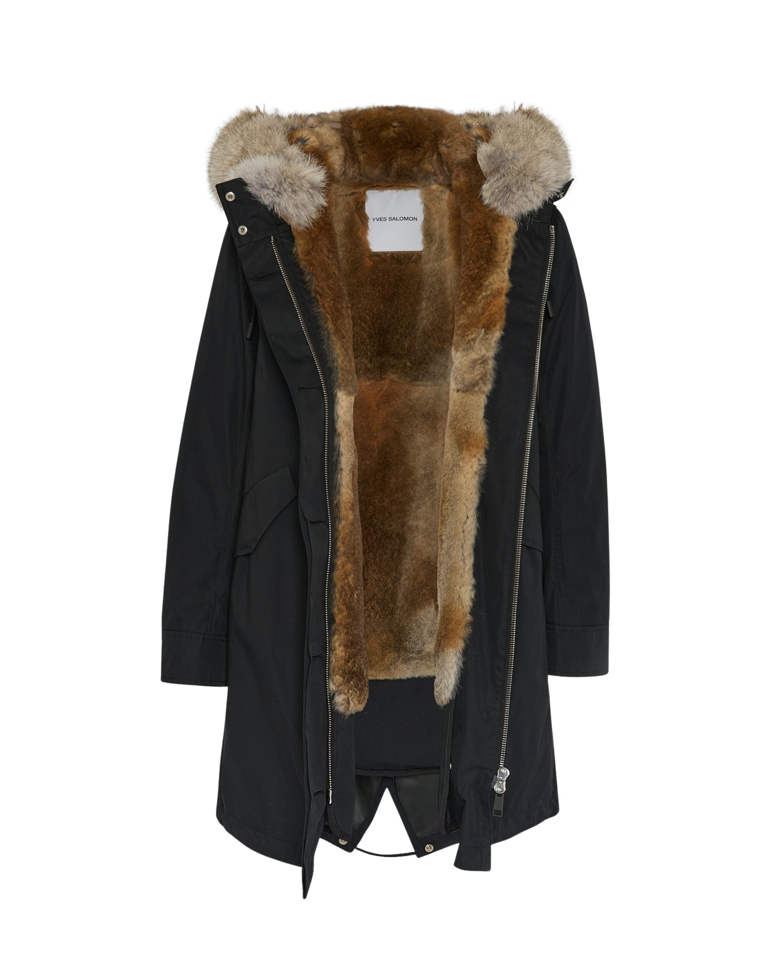 Yves Salomon Regular parka in cotton blend and fur Jacket