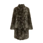 Woman wearing Yves Salomon shearling fur coat – luxury outerwear at Luxury Shoes 