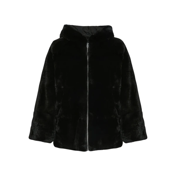 Woman wearing Yves Salomon shearling fur coat – luxury outerwear at Luxury Shoes 