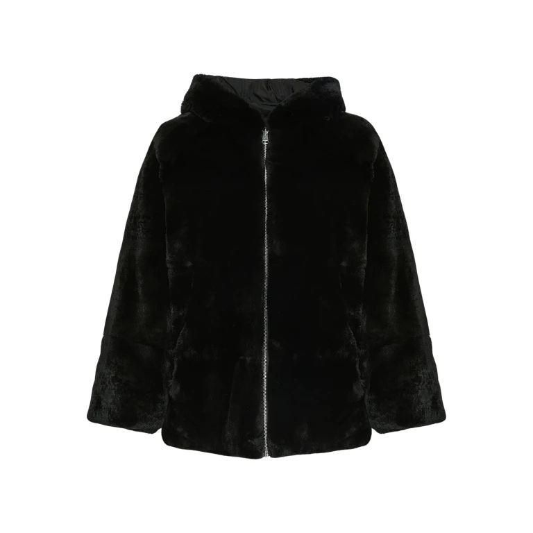 Woman wearing Yves Salomon shearling fur coat – luxury outerwear at Luxury Shoes 