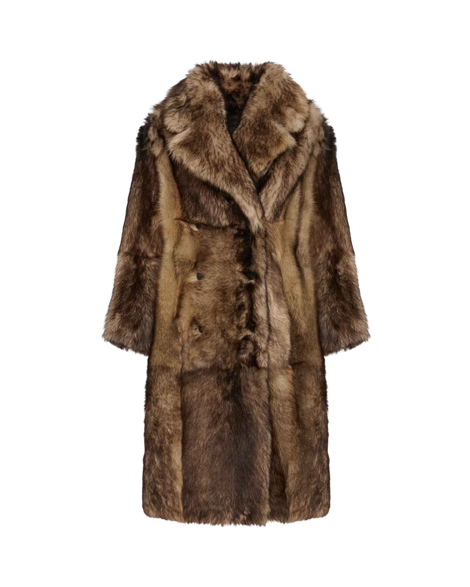 Woman wearing Yves Salomon shearling fur coat – luxury outerwear at Luxury Shoes 