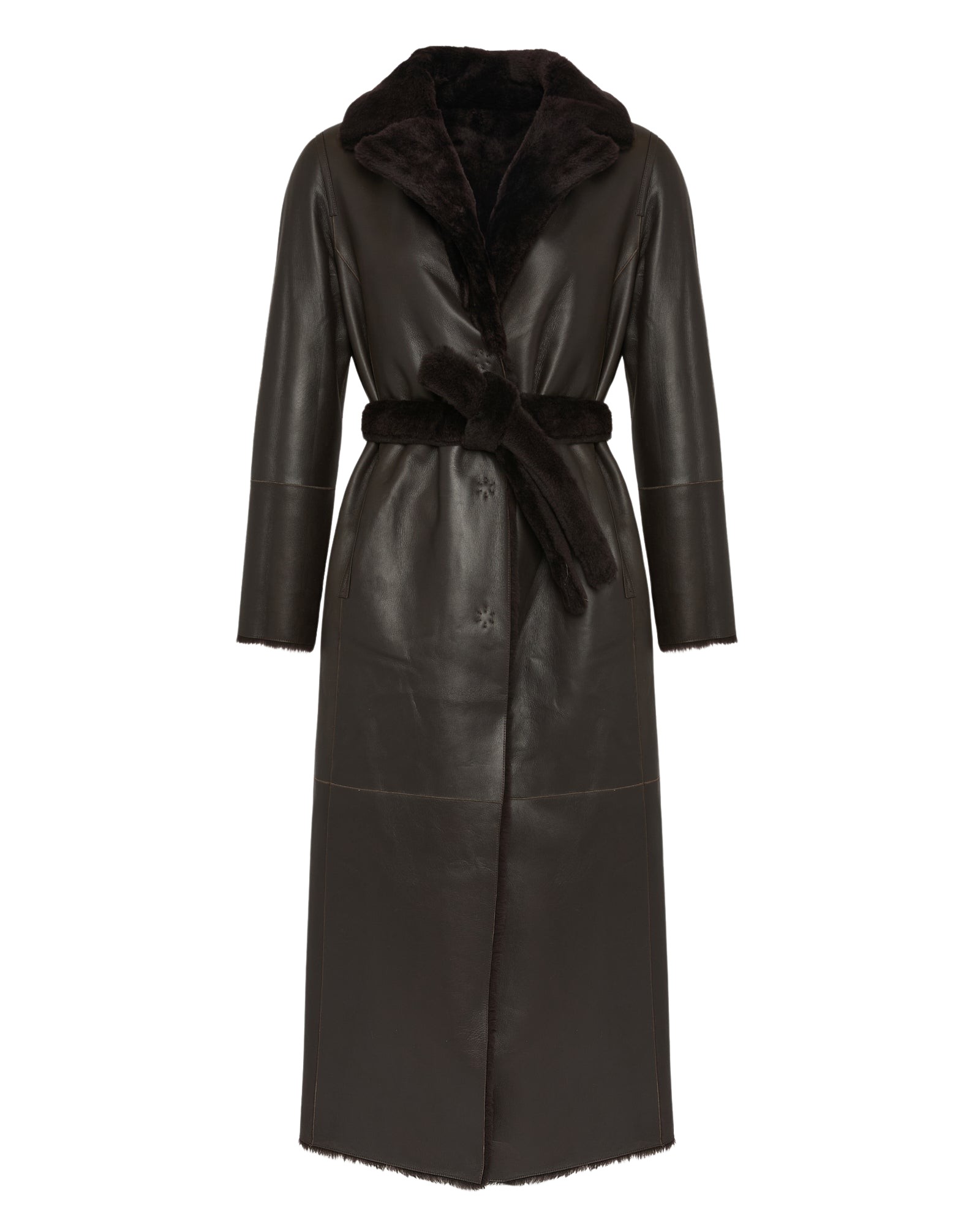 Woman wearing Yves Salomon shearling fur coat – luxury outerwear at Luxury Shoes 