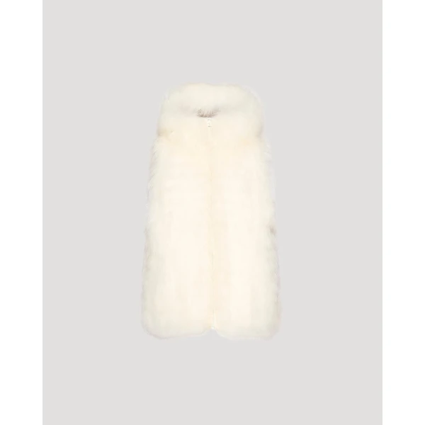 Woman wearing Yves Salomon shearling fur coat – luxury outerwear at Luxury Shoes 