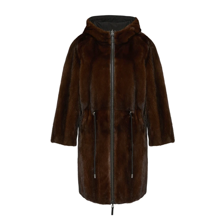 Woman wearing Yves Salomon shearling fur coat – luxury outerwear at Luxury Shoes 