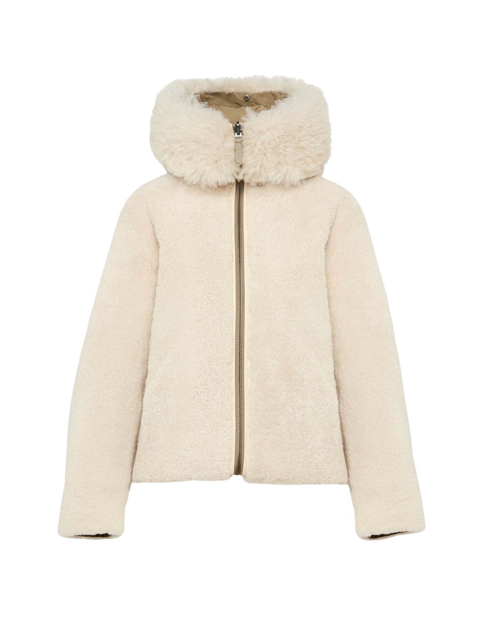Woman wearing Yves Salomon shearling fur coat – luxury outerwear at Luxury Shoes 