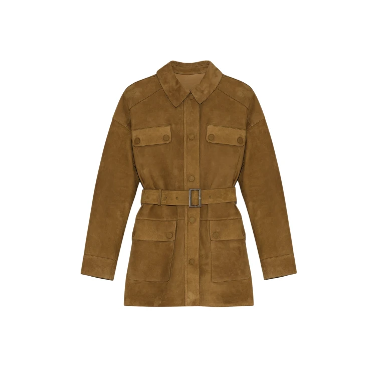 Woman wearing Yves Salomon shearling fur coat – luxury outerwear at Luxury Shoes 