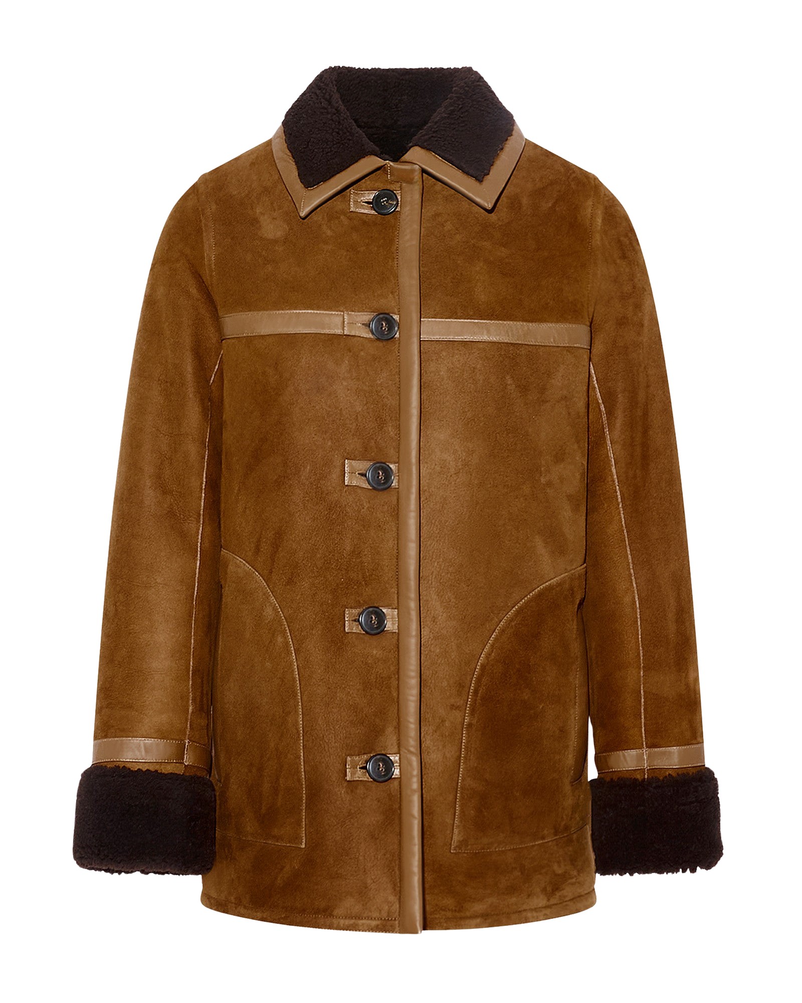 Yves Salomon Shearling duffle coat in suede Merino lambskin