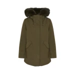Yves-Salomon-Short-Iconic-parka-in-waterproof-cotton-blend-with-fox-and-rabbit-fur62069_nobg Woman wearing Yves Salomon shearling fur coat – luxury outerwear at Luxury Shoes
