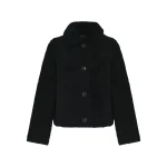 Woman wearing Yves Salomon shearling fur coat – luxury outerwear at Luxury Shoes 