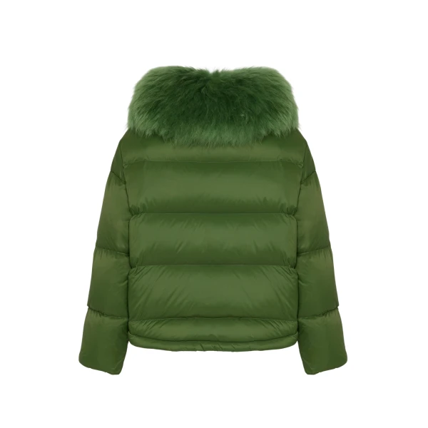 Woman wearing Yves Salomon shearling fur coat – luxury outerwear at Luxury Shoes 