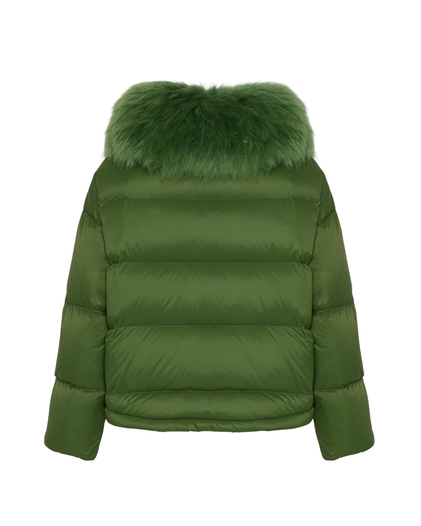 Yves Salomon Short down jacket with fluffy lambswool trim