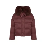 Woman wearing Yves Salomon shearling fur coat – luxury outerwear at Luxury Shoes 