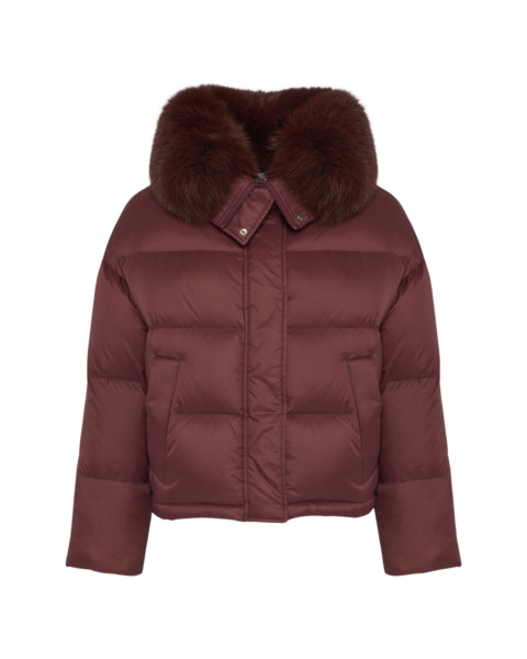 Woman wearing Yves Salomon shearling fur coat – luxury outerwear at Luxury Shoes 