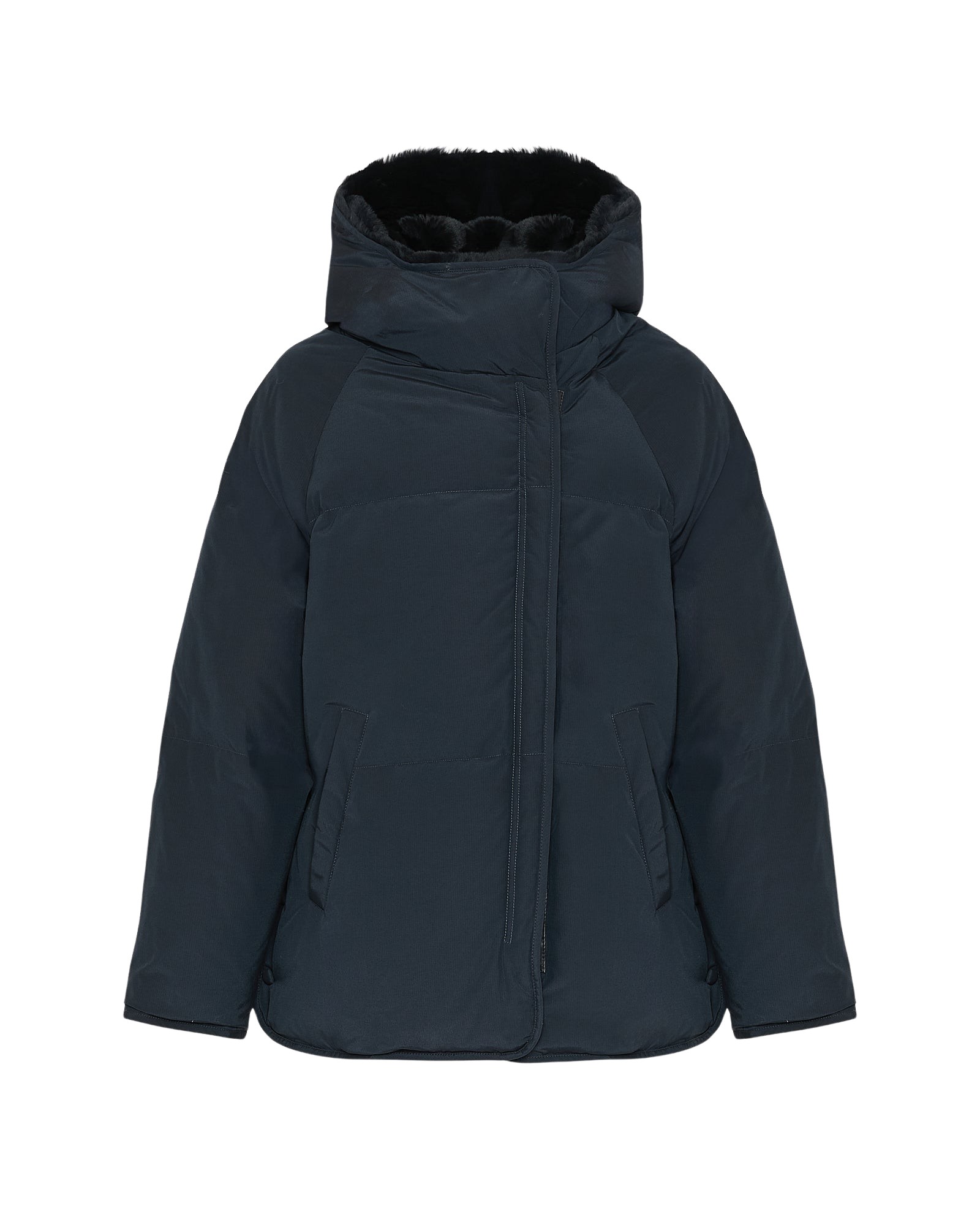 Yves Salomon Short down jacket with rex rabbit fur trim