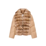Woman wearing Yves Salomon shearling fur coat – luxury outerwear at Luxury Shoes 