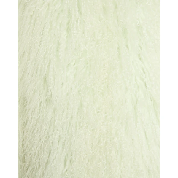 Woman wearing Yves Salomon shearling fur coat – luxury outerwear at Luxury Shoes 