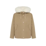 Woman wearing Yves Salomon shearling fur coat – luxury outerwear at Luxury Shoes 