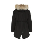 Woman wearing Yves Salomon shearling fur coat – luxury outerwear at Luxury Shoes 