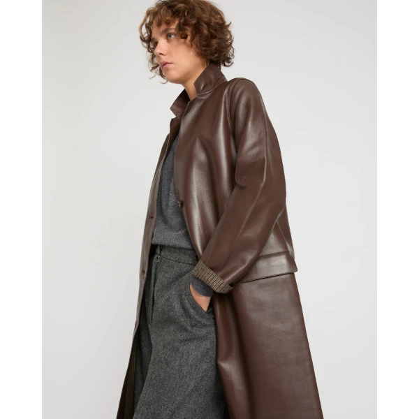 Woman wearing Yves Salomon shearling fur coat – luxury outerwear at Luxury Shoes 