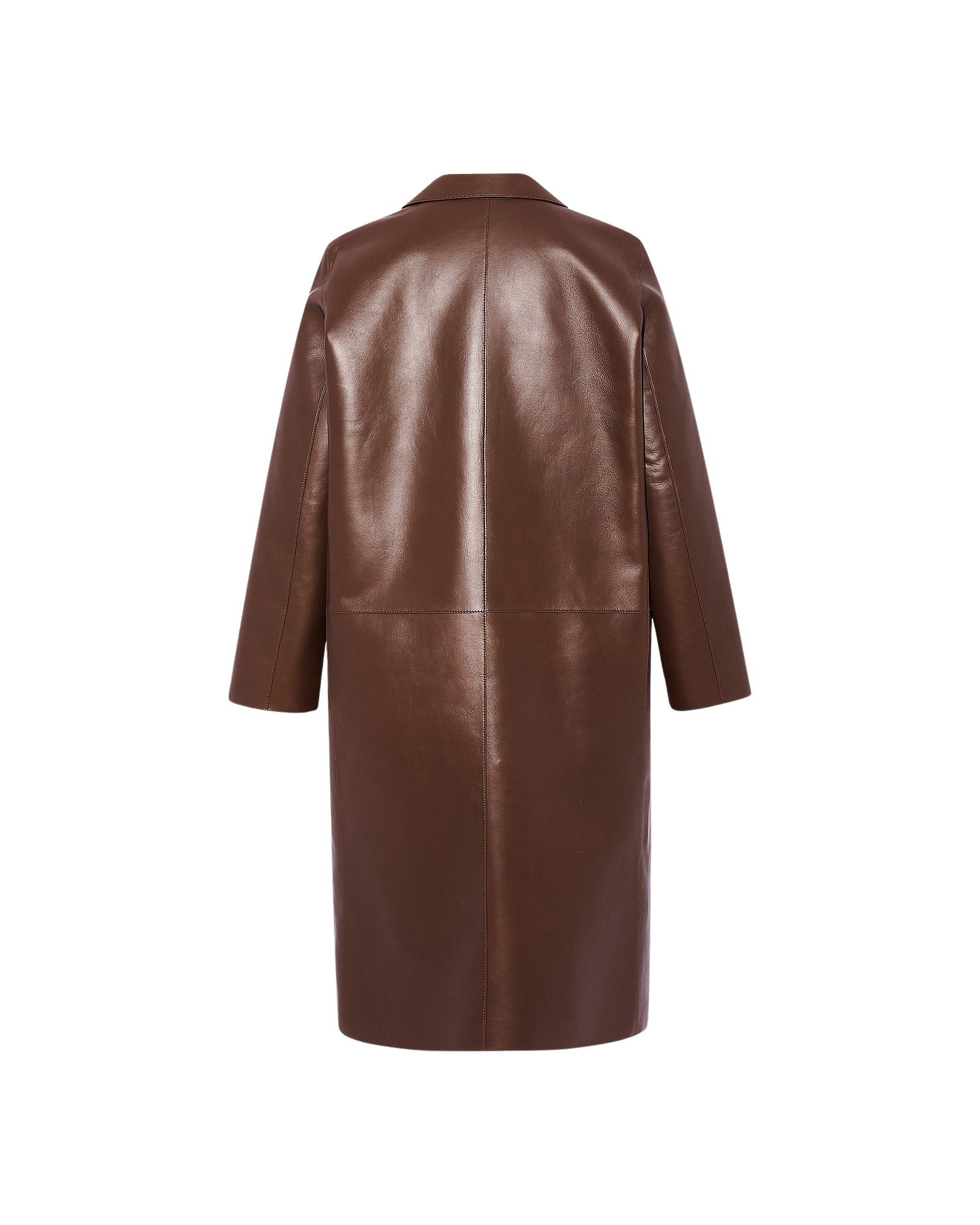 Yves Salomon Straight coat in bonded leather and wool