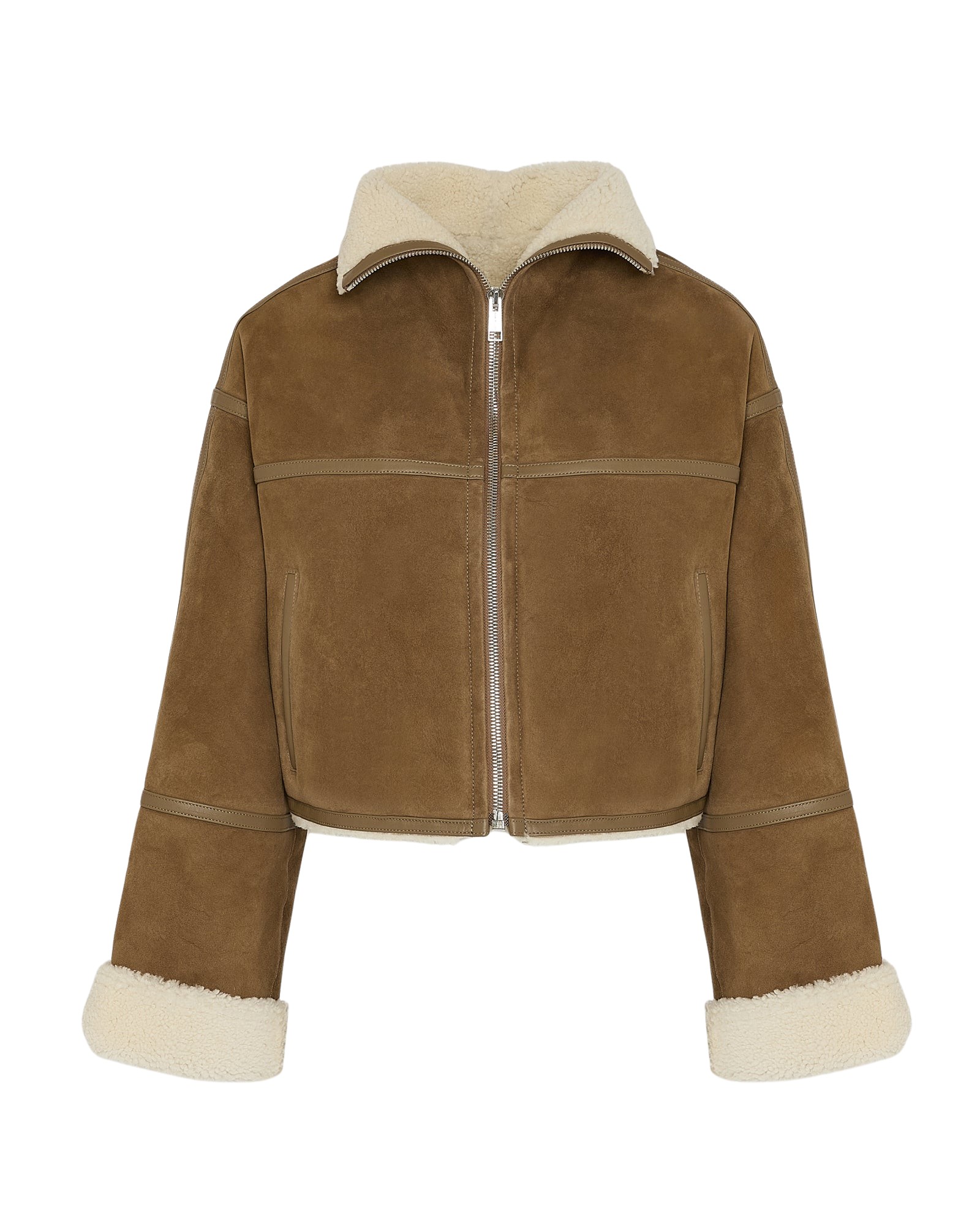 Yves Salomon Suede Merino lambskin cropped jacket