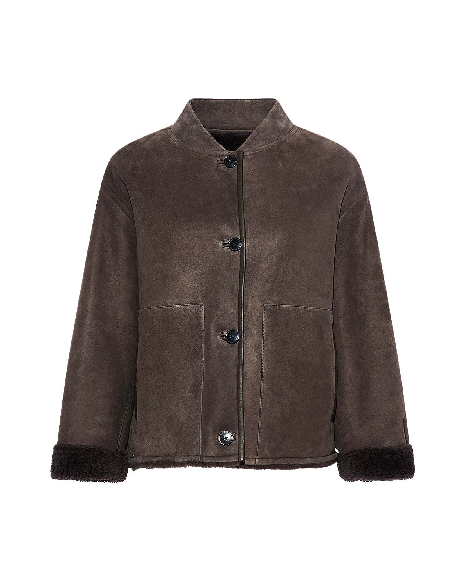 Yves Salomon Suede Merino lambskin varsity jacket