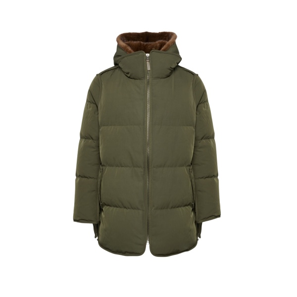 Woman wearing Yves Salomon shearling fur coat – luxury outerwear at Luxury Shoes 