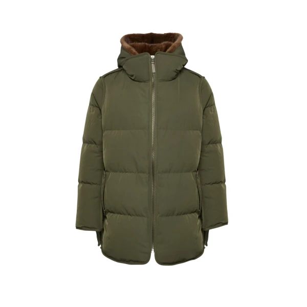 Woman wearing Yves Salomon shearling fur coat – luxury outerwear at Luxury Shoes 