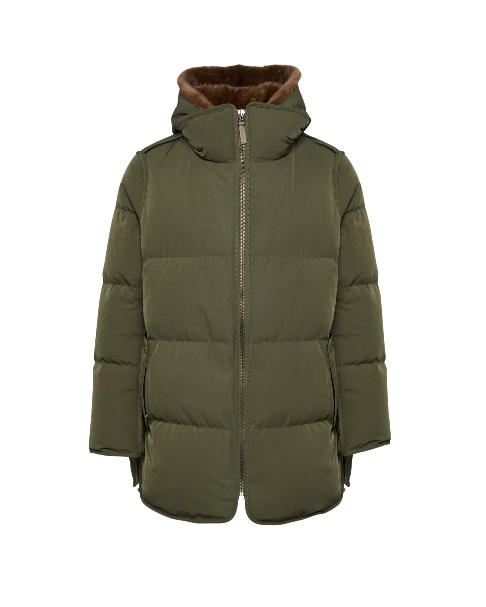 Yves Salomon Technical fabric parka with mink fur lining Jacket