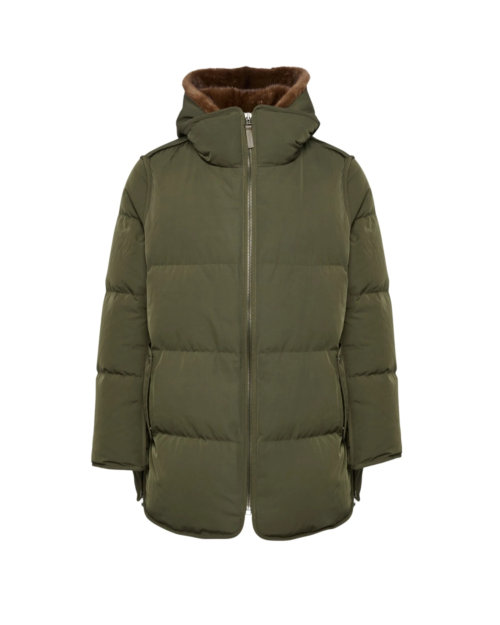 Yves-Salomon-Technical-fabric-parka-with-mink-fur-lining42227_nobg Woman wearing Yves Salomon shearling fur coat – luxury outerwear at Luxury Shoes
