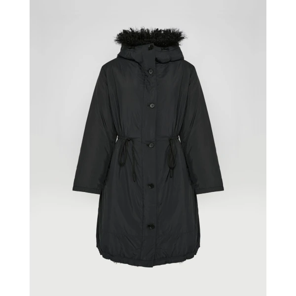 Woman wearing Yves Salomon shearling fur coat – luxury outerwear at Luxury Shoes 
