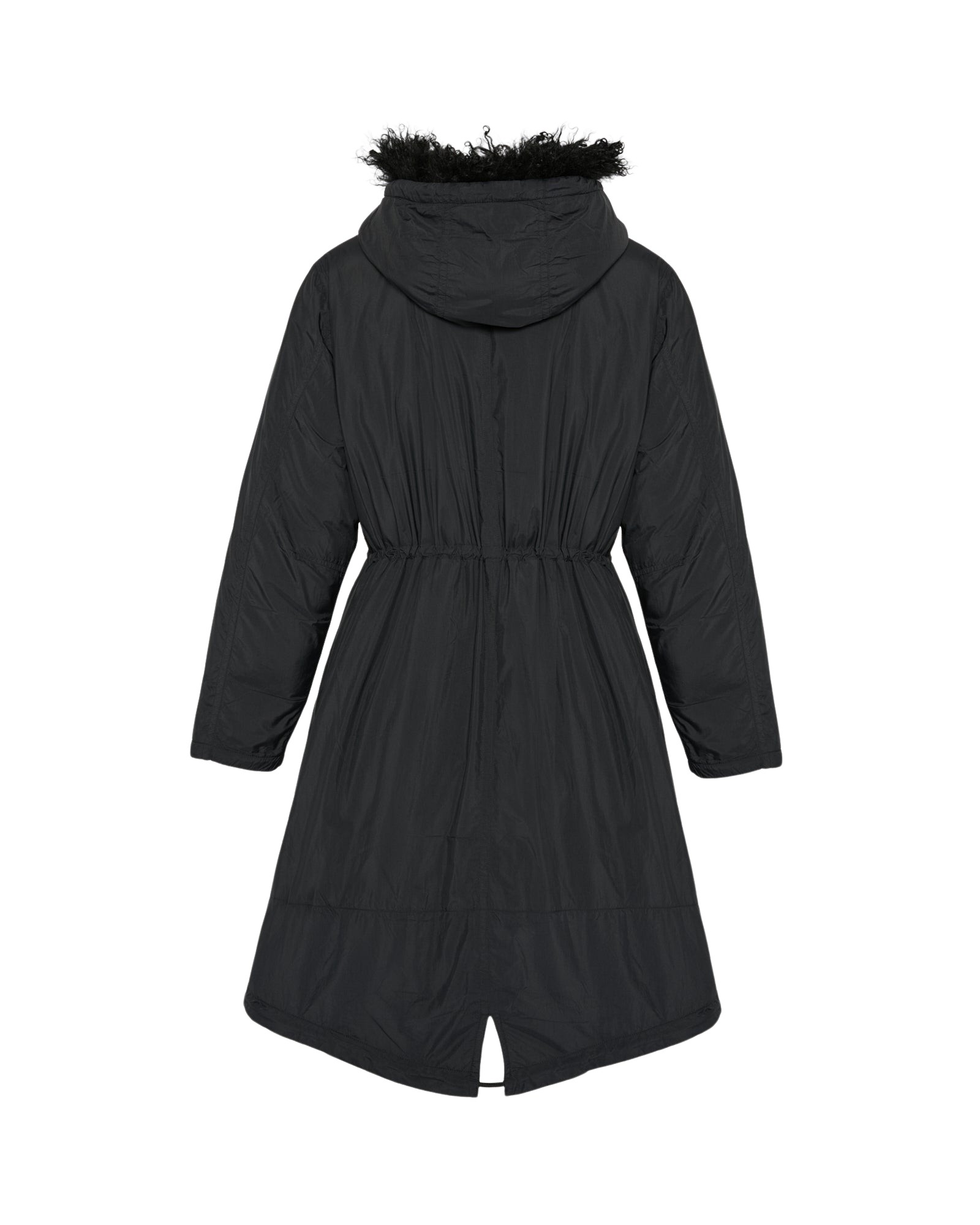 Yves Salomon Ultra-light down parka with curly lambskin trim Jacket