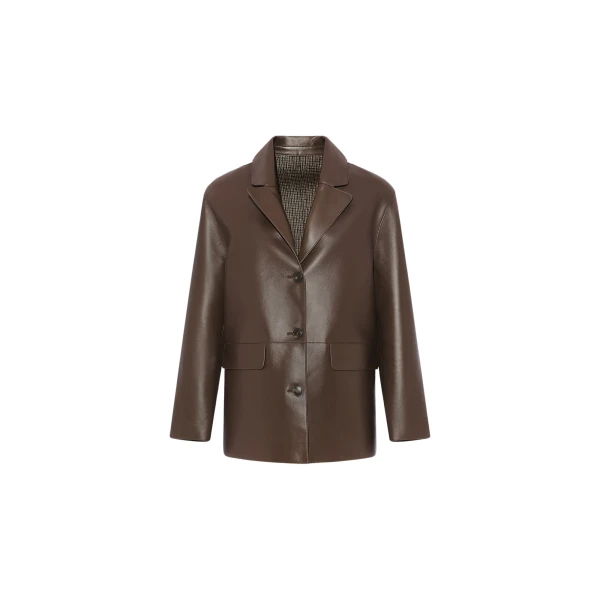 Woman wearing Yves Salomon shearling fur coat – luxury outerwear at Luxury Shoes 