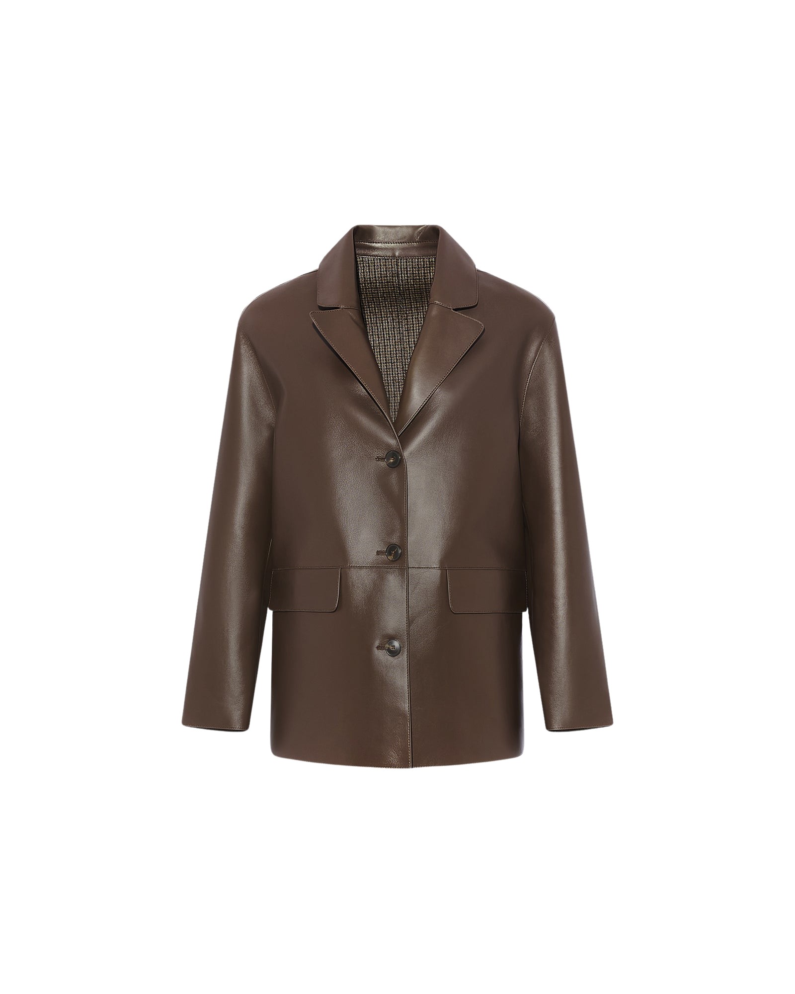 Yves Salomon Woollen bonded leather jacket