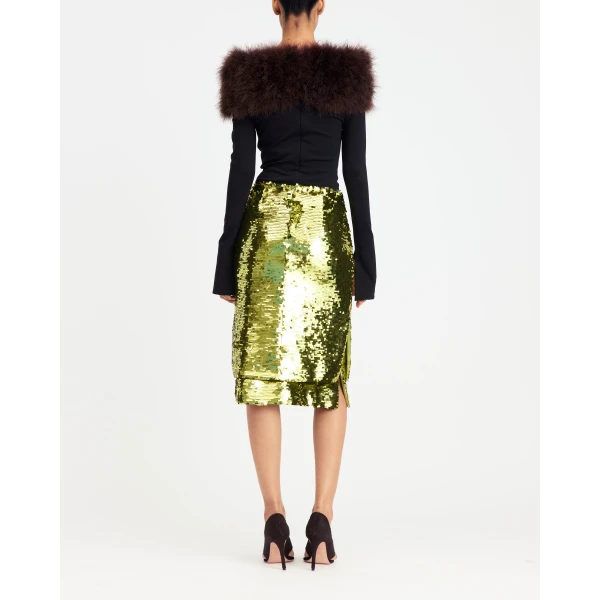 Elevate your elegance in this 16Arlington  from the luxury feather dress edit