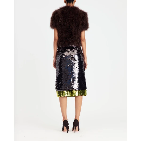 Elevate your elegance in this 16Arlington  from the luxury feather dress edit