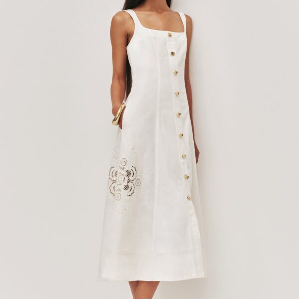 Aje Halo Embroidered Midi Dress, view 3