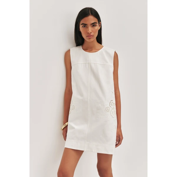 Halo Embroidered Mini Dress