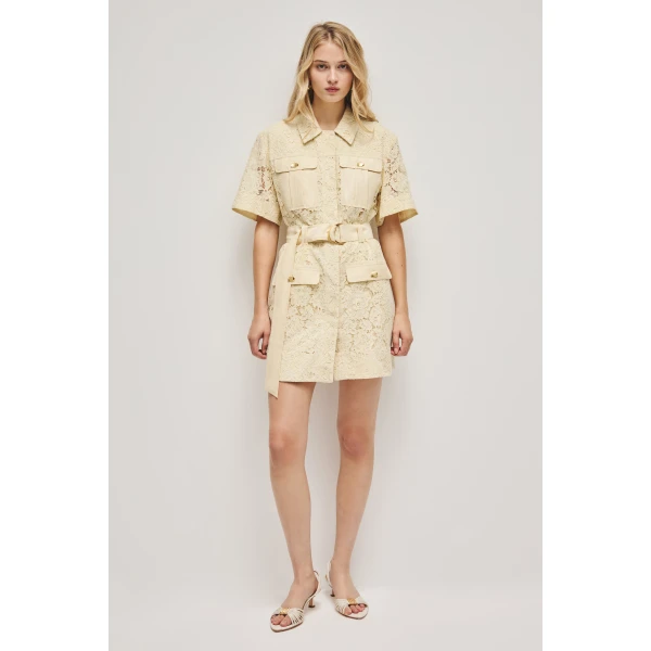 Mystic Lace Mini Shirt Dress