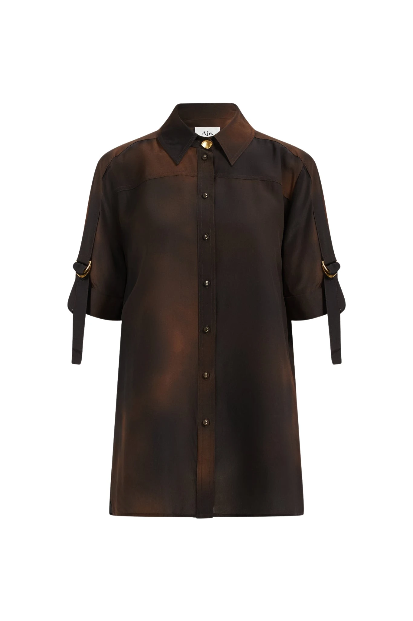 Aje-aus-Tops-Glaze-Silk-Shirt87228_nobg Aje Brown Tops