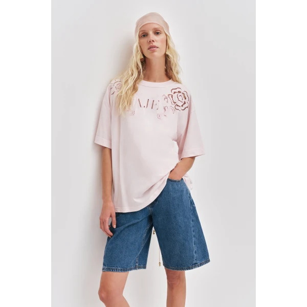 Halo Embroidered Oversized Tee