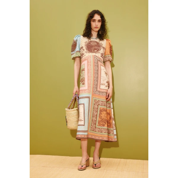 Alemais Alberta Midi Dress  Sustainable Dresses with Alemais print -  Luxury Handbags Australian Designer