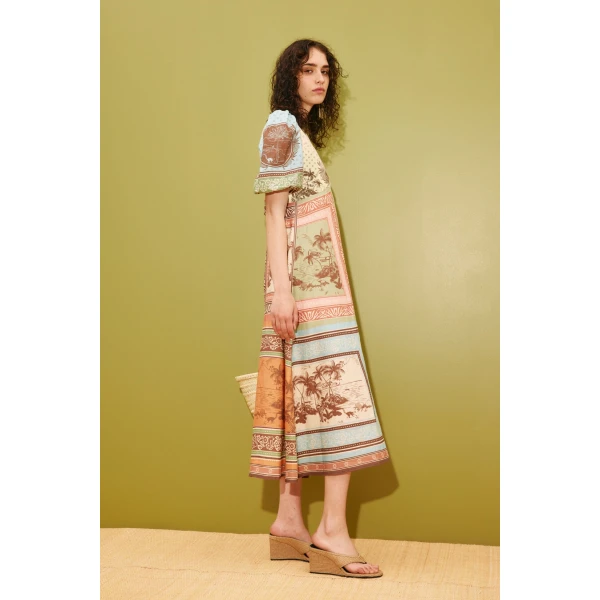 Alemais Alberta Midi Dress  Sustainable Dresses with Alemais print -  Luxury Handbags Australian Designer