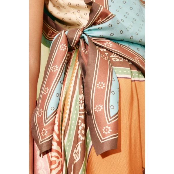 Alemais Alberta Scarf Midi Dress  Sustainable Dresses with Alemais print -  Luxury Handbags Australian Designer
