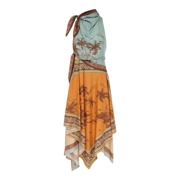 Alemais Alberta Scarf Midi Dress  Sustainable Dresses with Alemais print -  Luxury Handbags Australian Designer