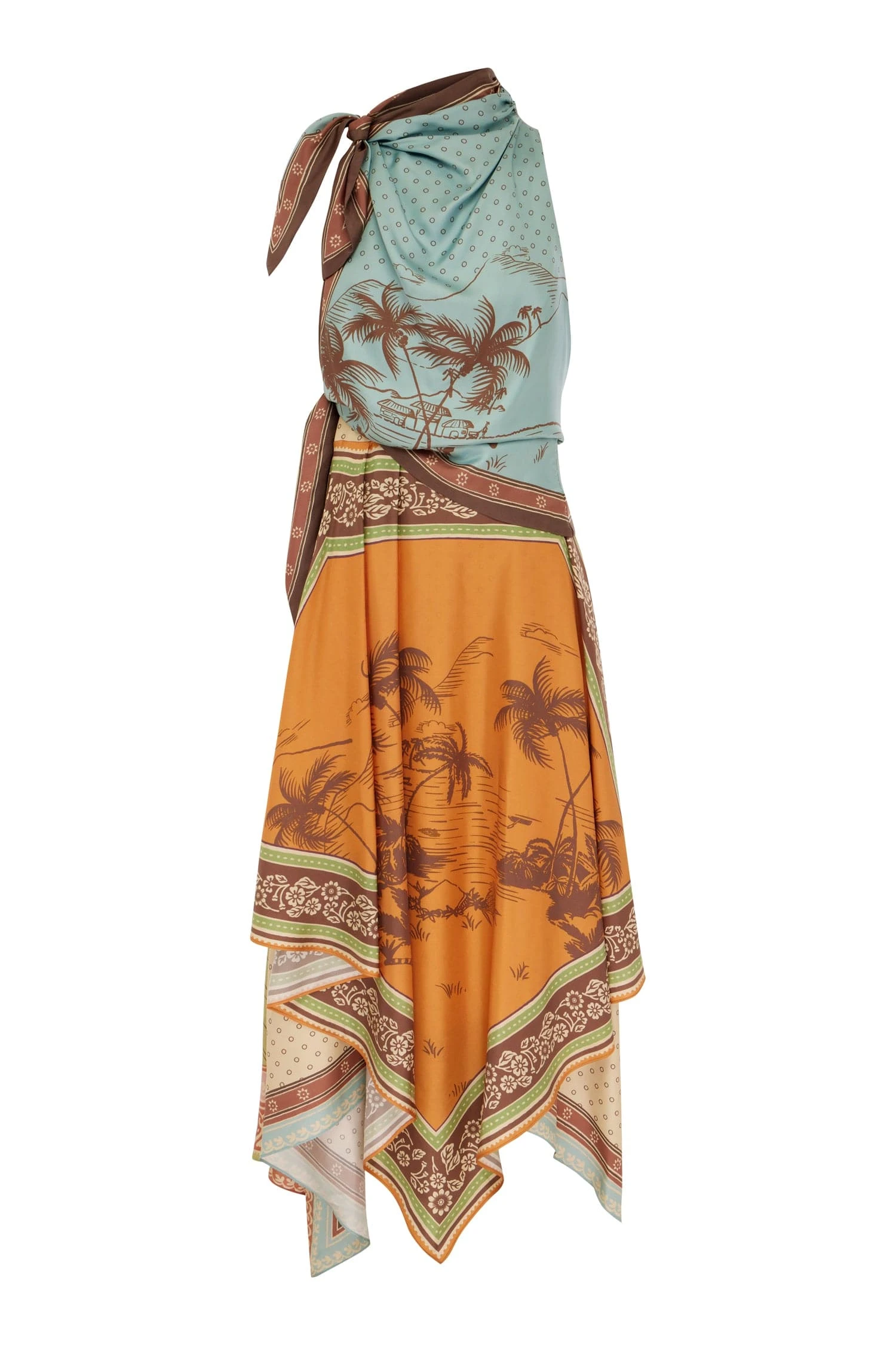 Alberta Scarf Midi Dress by Alemais - Dresses Alemais Alberta Scarf Midi Dress Sustainable Dresses with Alemais print - Luxury Handbags Australian Designer